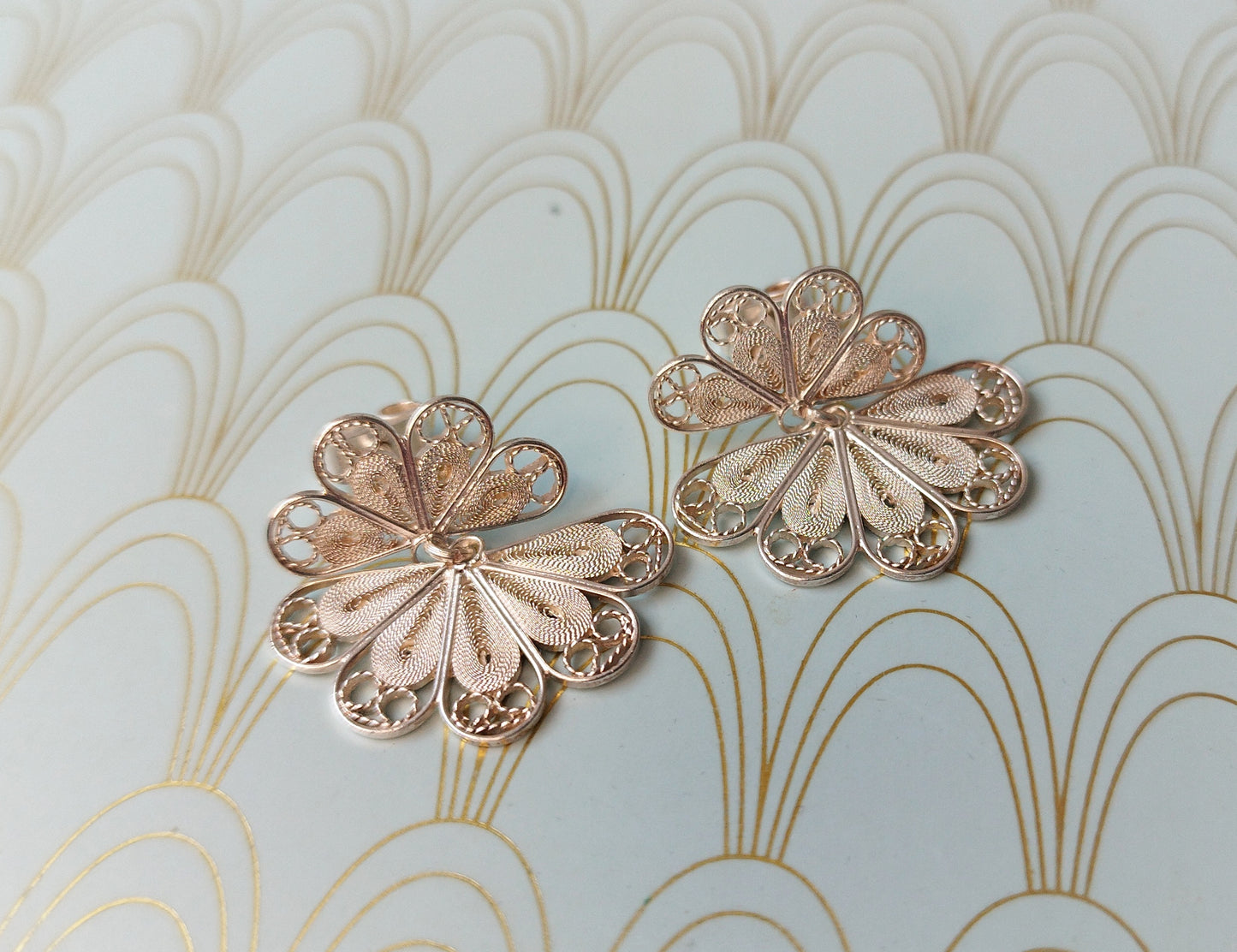 Luxury Vintage French Silver Filigree Earrings, Butterfly Dangle Drop Earrings, Rare French Jewelry, Handmade Floral Earrings, Gift for Her