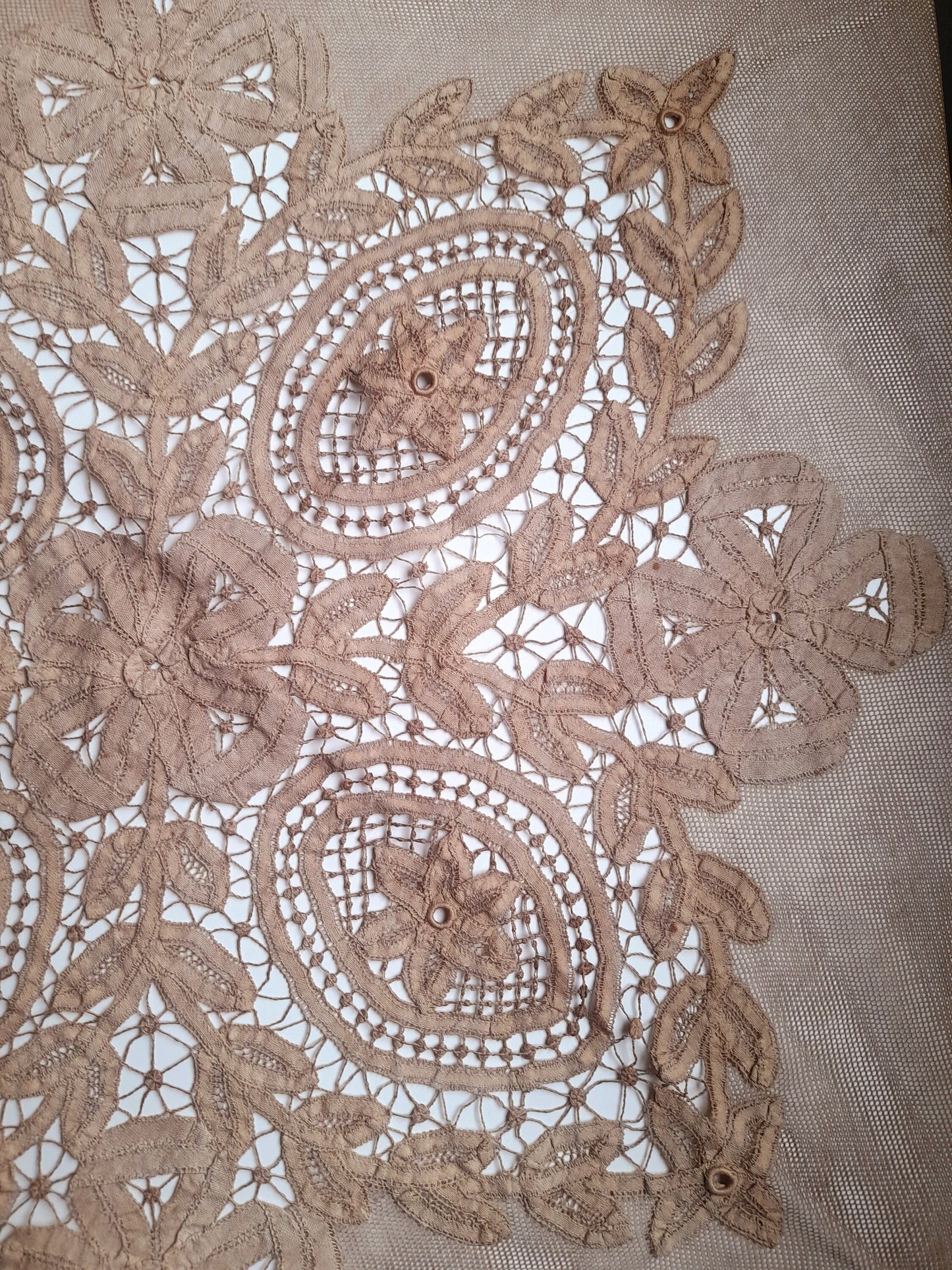Rare Antique French Wedding Bedspread, Normandy Marriage Blanket, French Needlepoint, Wedding Gift, 1800's French Tulle, Antique Textiles...