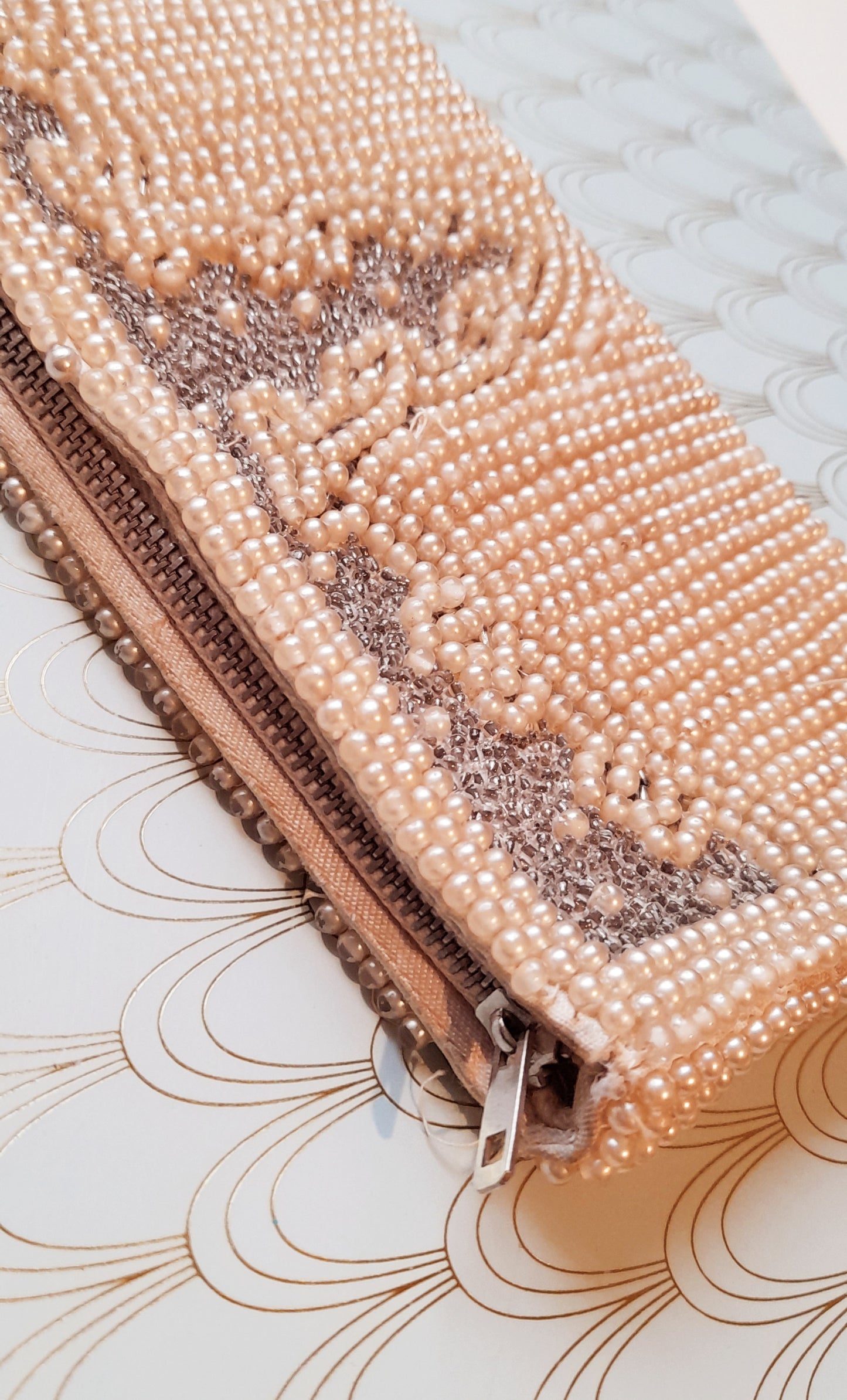 Antique Art Deco Beaded Purse, Luxury 1930's Evening Bag, Art Deco Pearls, Rare French Designer Accessory, Hand Beaded Silk Clutch Bag