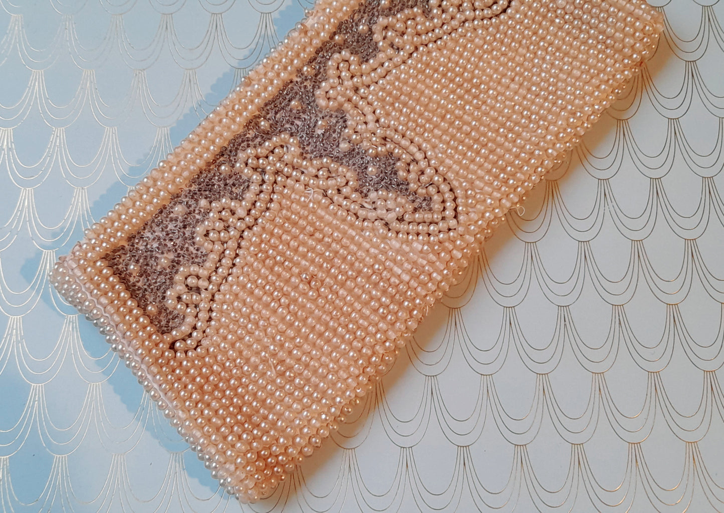 Antique Art Deco Beaded Purse, Luxury 1930's Evening Bag, Art Deco Pearls, Rare French Designer Accessory, Hand Beaded Silk Clutch Bag