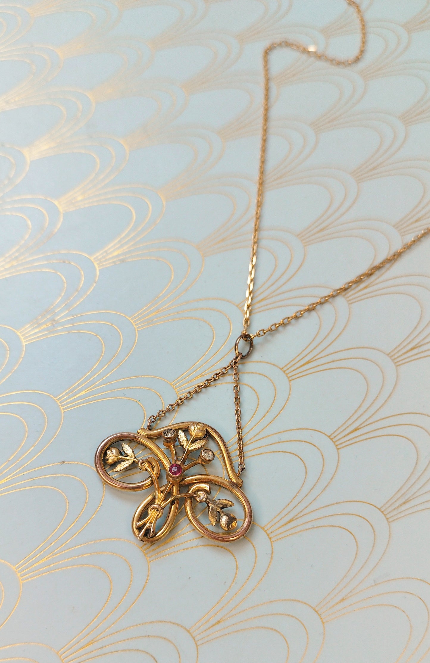 Luxury Antique French Art Nouveau Pendant, 1800s Negligee Necklace, Art Nouveau Jewelry, Art Nouveau Necklace, Victorian Luxury Gift for Her
