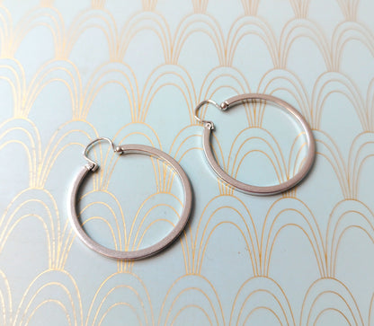 Vintage French Dangle Drop Hoop Earrings, Vintage Gypsy Earrings, Dormeuse Earrings, Gold Hoop Earrings, Vintage Jewelry Box, Gift for Her