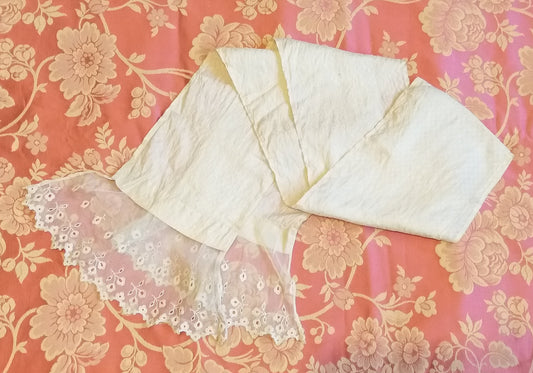 Rare 1700's Antique French Silk Shawl. Vintage Luxury Silk Scarf. Handmade French Lace. Exquisite Antique Clothing. Museum Textile Piece.