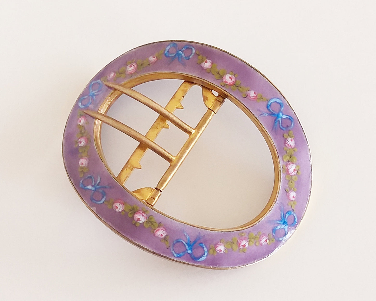 Luxury Suffragette Enamel Belt Buckle, Large Antique Art Nouveau Buckle, Fine Enamel Gold Jewelry, Vintage Collectable Costume Accessory..