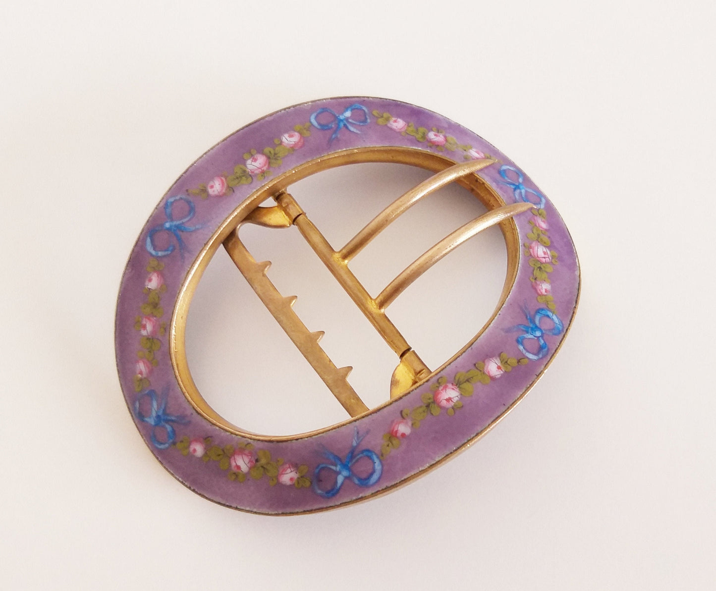 Luxury Suffragette Enamel Belt Buckle, Large Antique Art Nouveau Buckle, Fine Enamel Gold Jewelry, Vintage Collectable Costume Accessory..