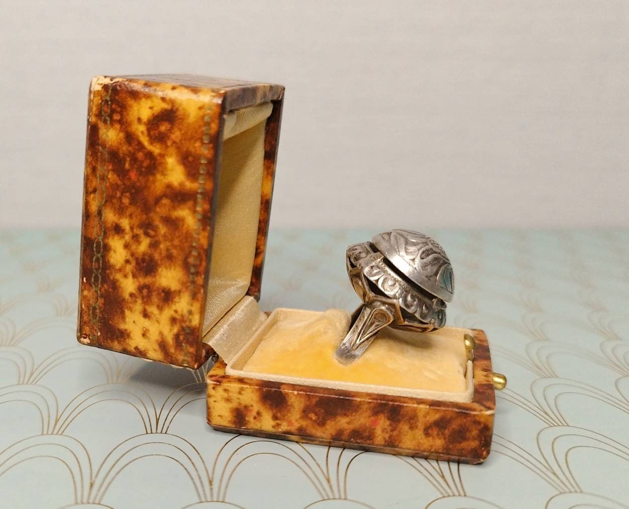 Antique French Bijoux Regional Silver Ring, Traditional Brittany Jewelry. Rare Hand Made Statement Ring, Love Token, Romantic Gift for Her..