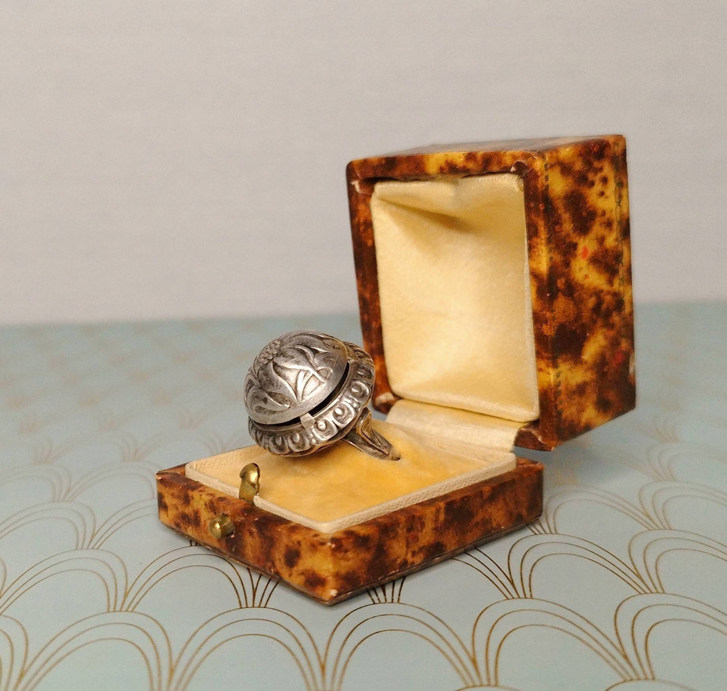Antique French Bijoux Regional Silver Ring, Traditional Brittany Jewelry. Rare Hand Made Statement Ring, Love Token, Romantic Gift for Her..
