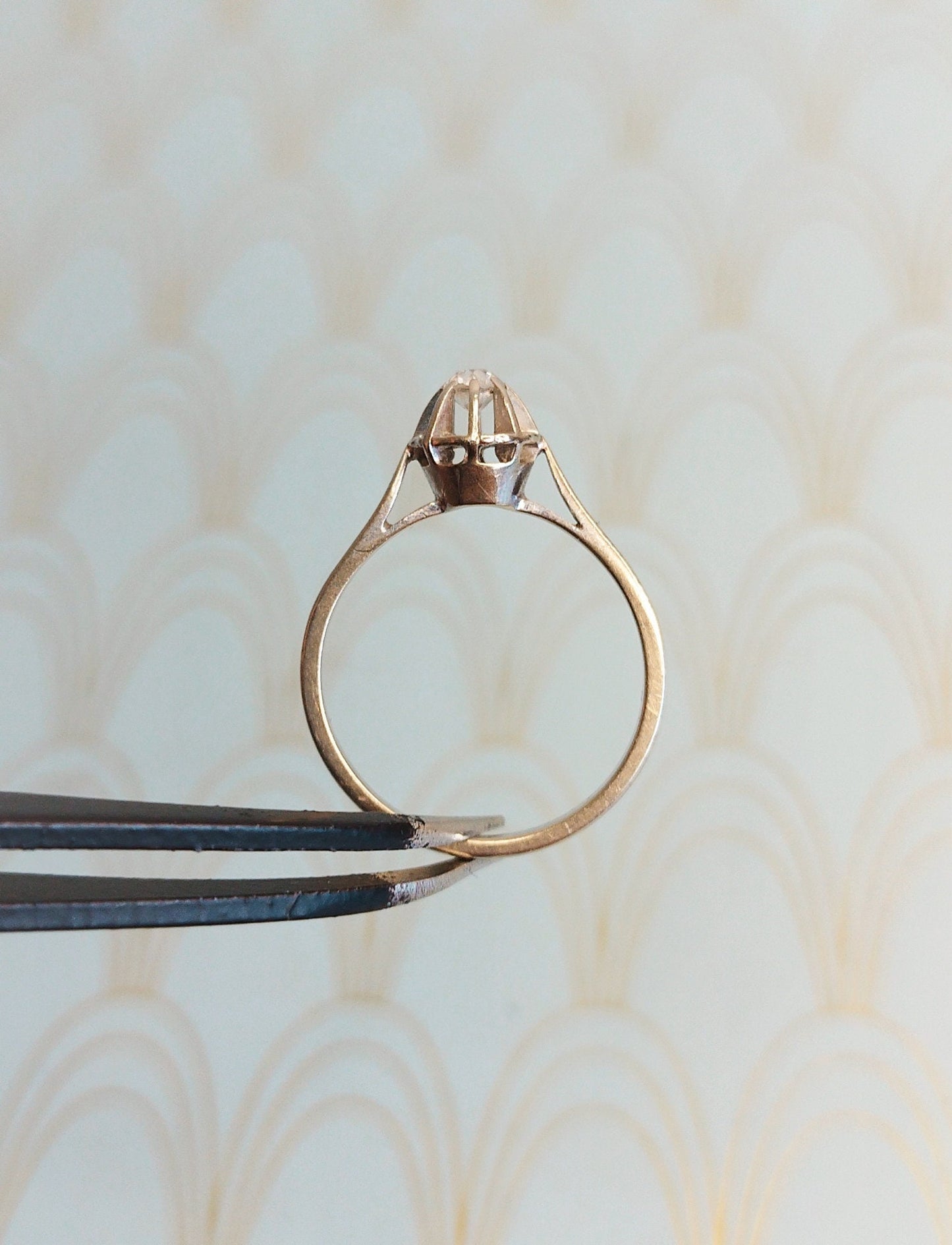 Vintage French 18ct Gold Art Deco Solitaire Ring, 18ct Gold Jewelry, Luxury Engagement Ring, Diamond Ring, Antique French Diamond Solitaire