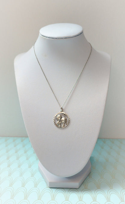 Les Amoureux de Peynet, Vintage French Lovers Pendant, Heart Shaped Necklace, French Love Token, Antique French Necklace Luxury Gift for her